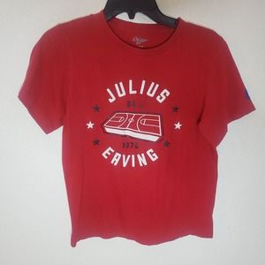 Julius Erving Dr. J Basketball Red T-Shirt Boys 14/16